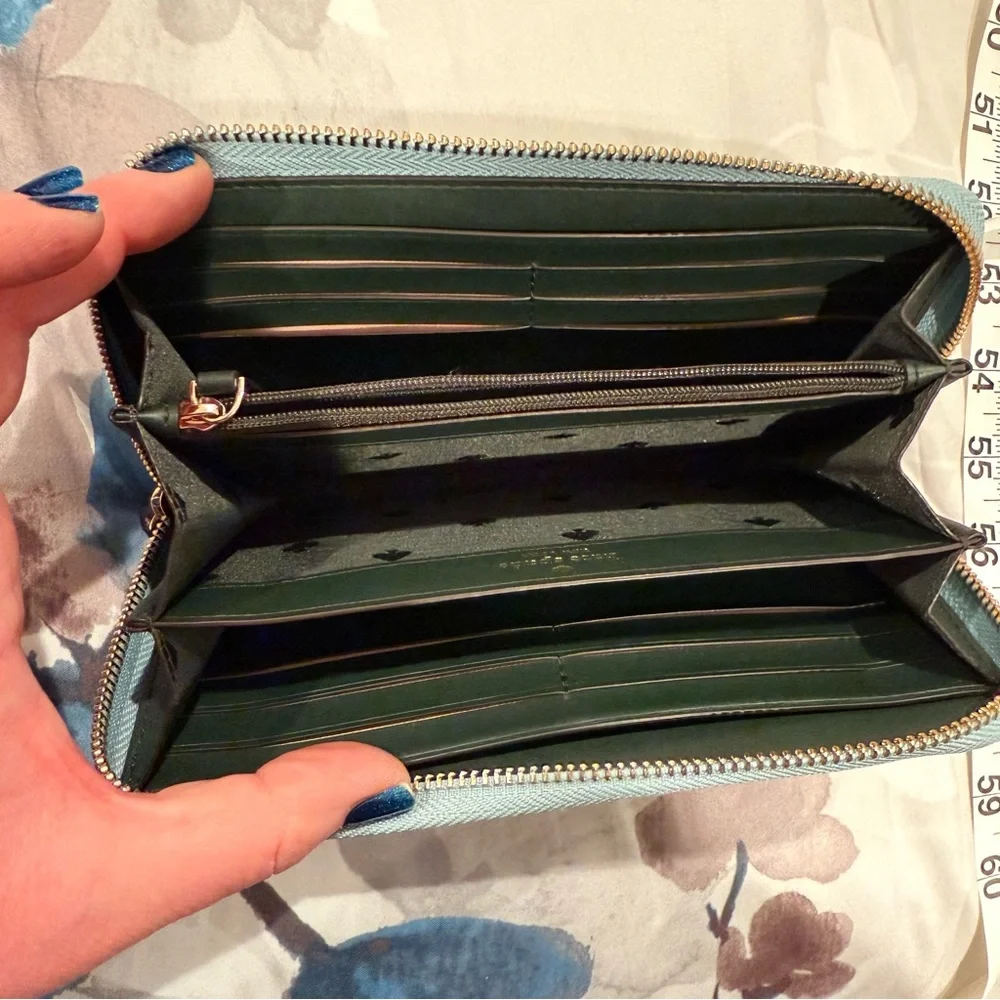 Kate Spade Floral Wallet - blue, Green and White like new - Picture 3 of 10